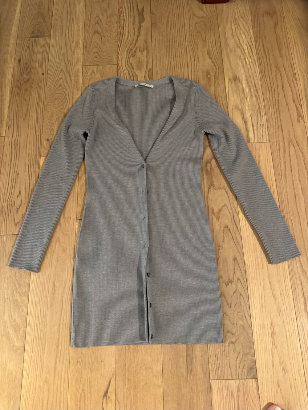 T by Alexander Wang Merino Wool long Cardigan, grey, Large.
